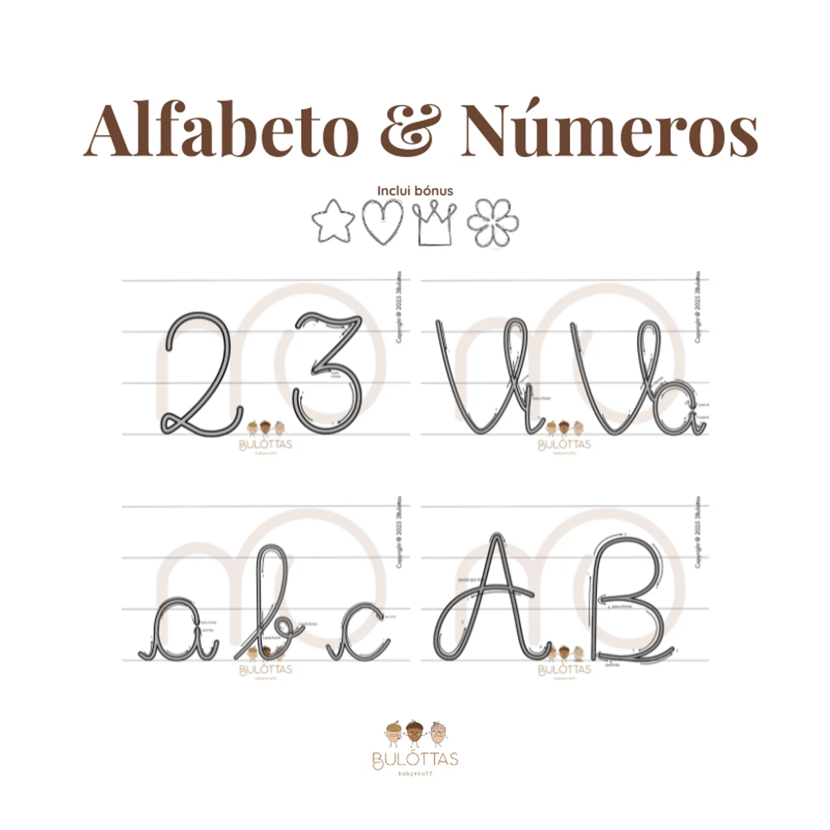 E-book Alfabeto & Números - Tipo de letra 1